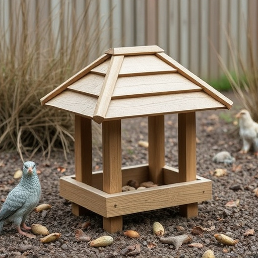 Rustic ground feeder with weatherproof top