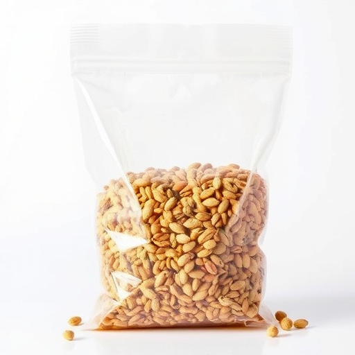 Seed mix in transparent plastic bag