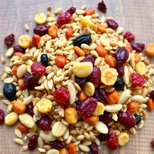 Seed mix with dried fruits