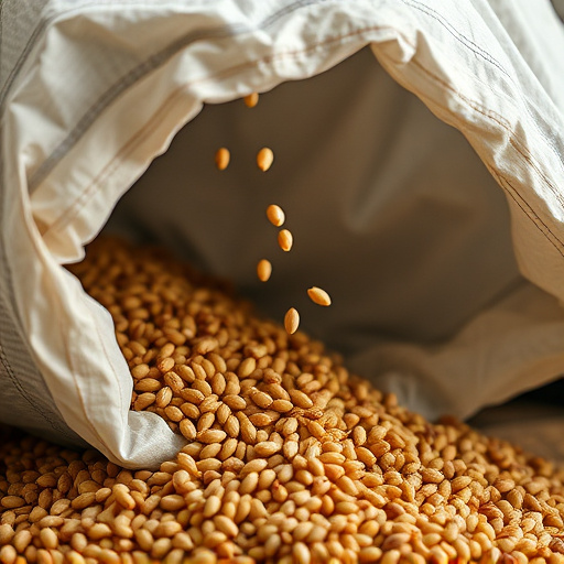Seeds spilling from open storage bag