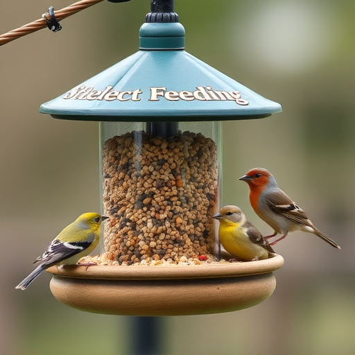 Selective feeding station for small birds