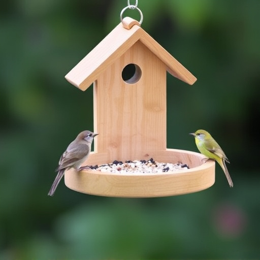 Small bird feeding platform with seed tray