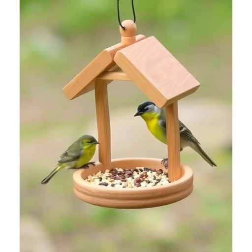 Small bird feeding platform with seed tray