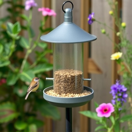 Small bird-friendly garden feeding station