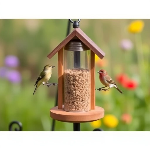 Small bird-friendly garden feeding station