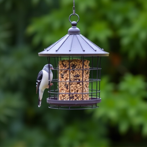 Small bird seed feeder with pigeon guard