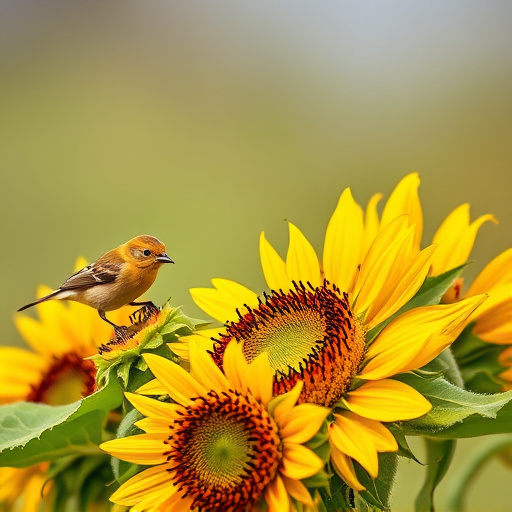 Small birds feeding on sunflower hearts