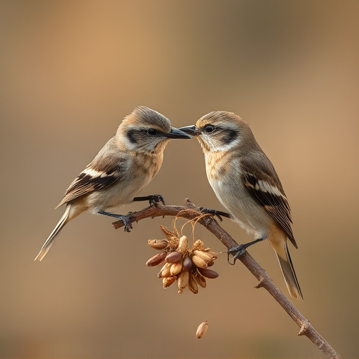 Small birds pecking at niger seeds
