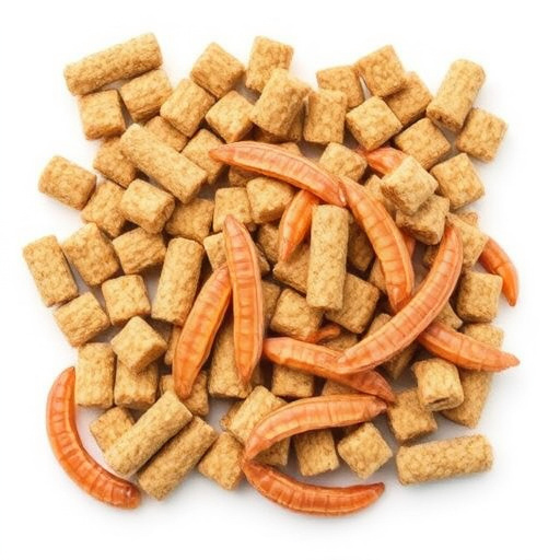 Square suet pellets with dried mealworms