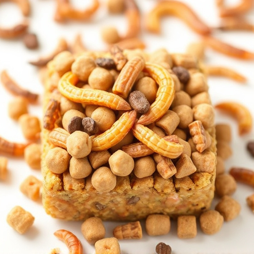 Square suet pellets with dried mealworms