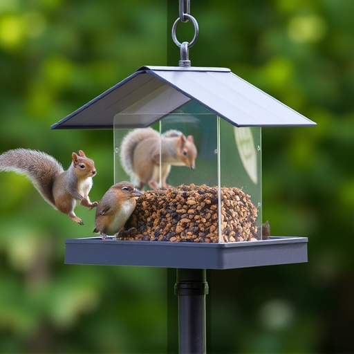 Squirrel-proof platform feeder with roof cover