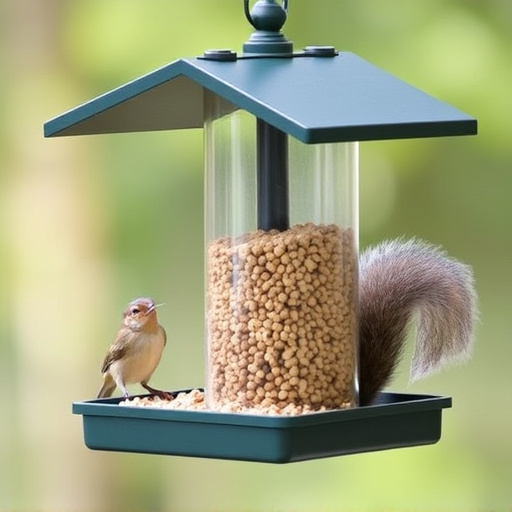 Squirrel-proof platform feeder with roof cover