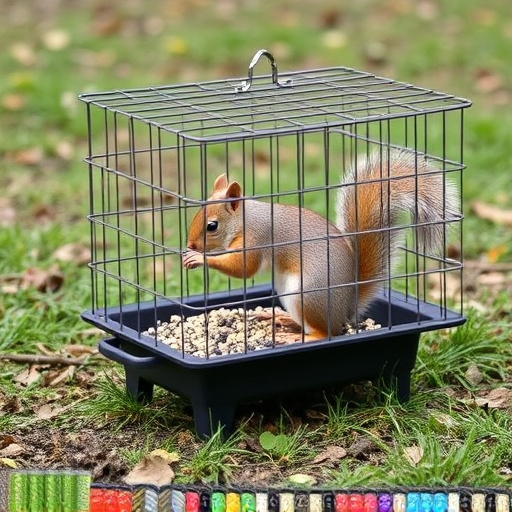 Squirrel-resistant cage over ground seed tray