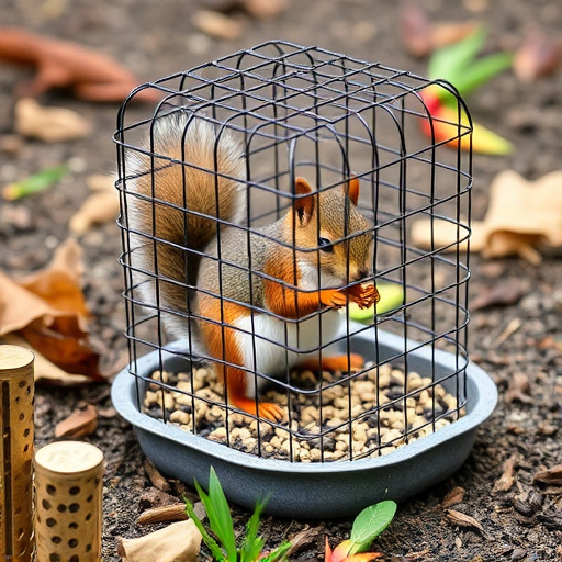 Squirrel-resistant cage over ground seed tray