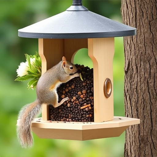 Squirrels kept away by feeder baffle