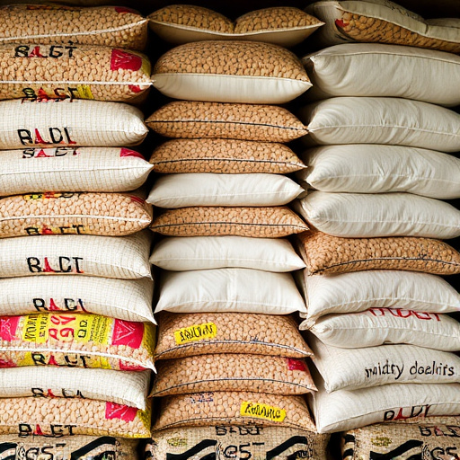 Stacks of suet pellets bags UK