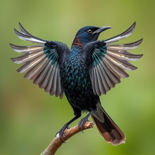Starling displaying iridescent feathers
