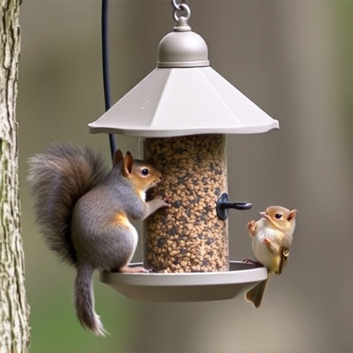 Sturdy bird feeder blocking squirrels