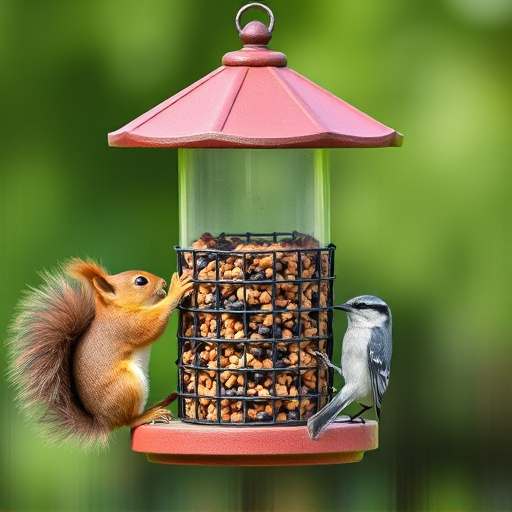 Sturdy bird feeder blocking squirrels