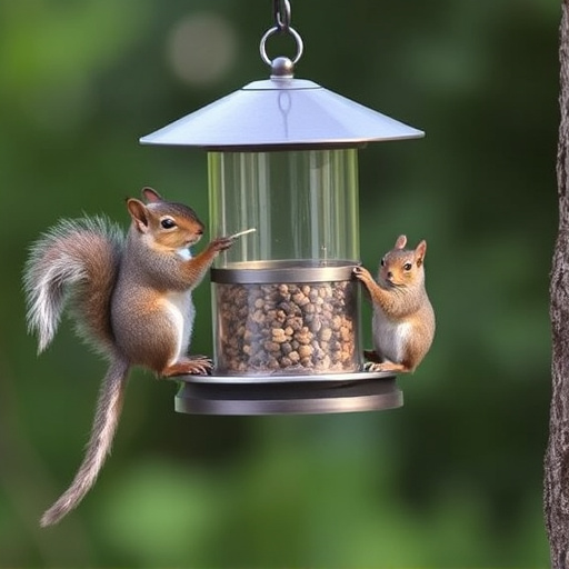 Sturdy bird feeder blocking squirrels