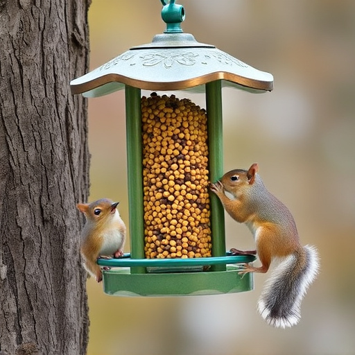 Sturdy bird feeder blocking squirrels