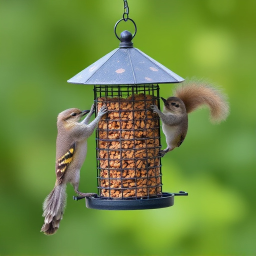 Sturdy bird feeder blocking squirrels