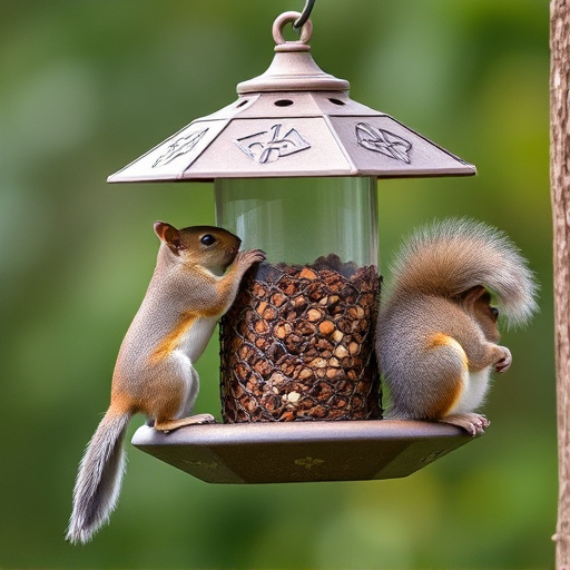 Sturdy bird feeder blocking squirrels