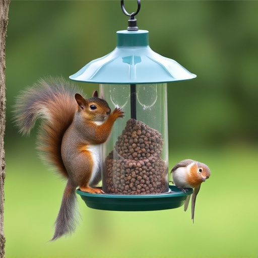 Sturdy bird feeder blocking squirrels