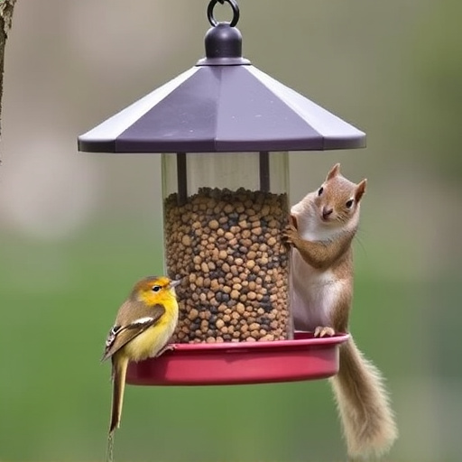Sturdy bird feeder blocking squirrels