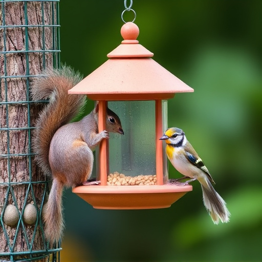 Sturdy bird feeder blocking squirrels