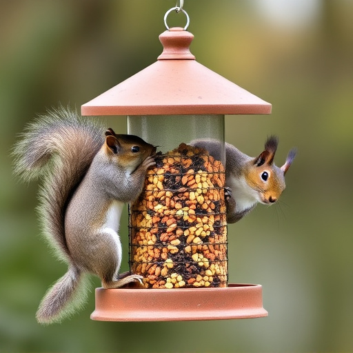 Sturdy bird feeder blocking squirrels