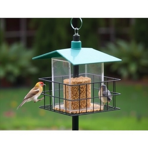 Sturdy feeder mounted on pole guard