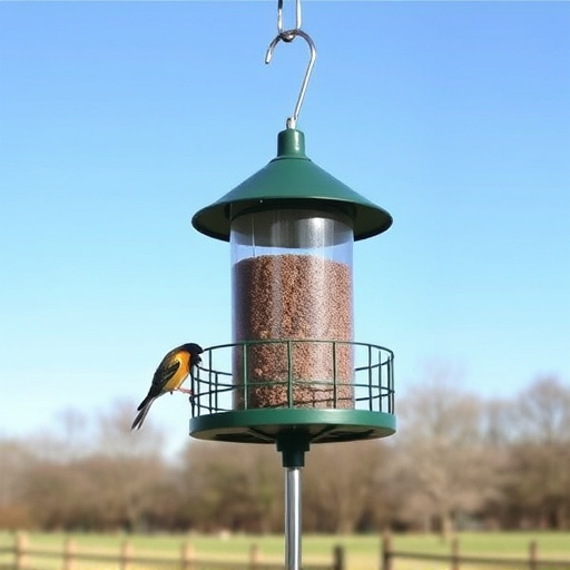 Sturdy feeder mounted on pole guard