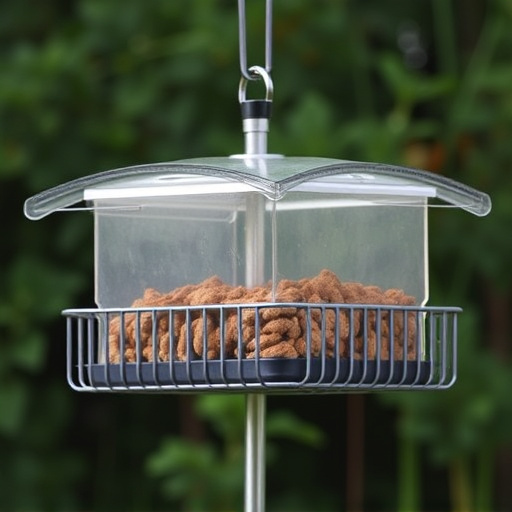 Sturdy feeder mounted on pole guard