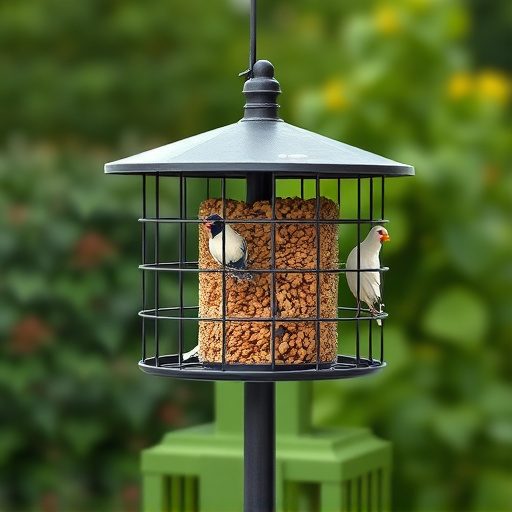 Sturdy feeder mounted on pole guard
