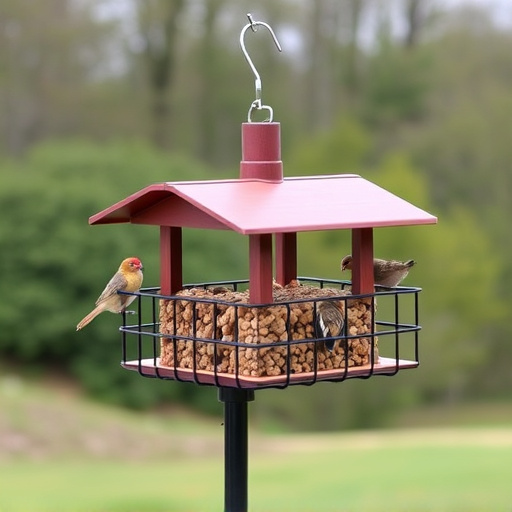 Sturdy feeder mounted on pole guard