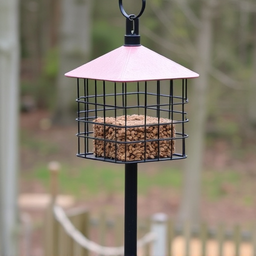Sturdy feeder mounted on pole guard
