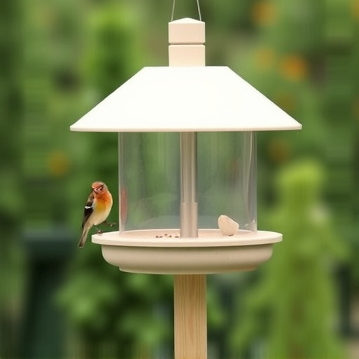 Sturdy UK-designed feeder on wooden pole
