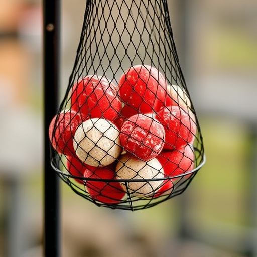 Suet balls in mesh feeder hanging