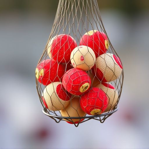 Suet balls in mesh feeder hanging