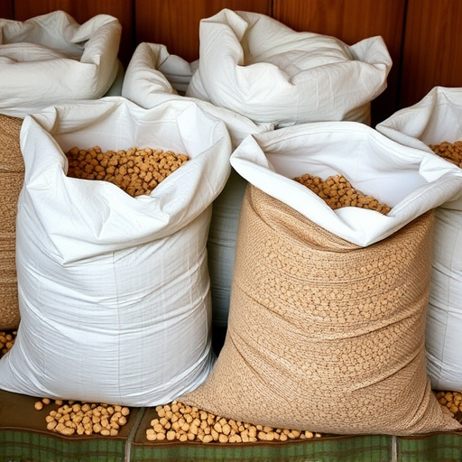 Suet pellets in large storage bags