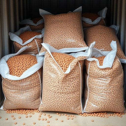 Suet pellets in large storage bags