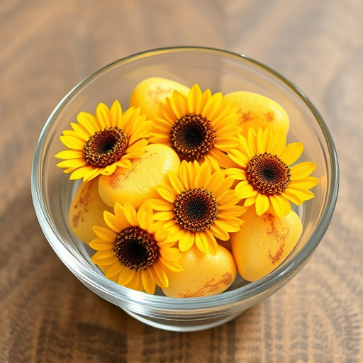 Sunflower hearts in a clear dish