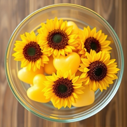 Sunflower hearts in a clear dish