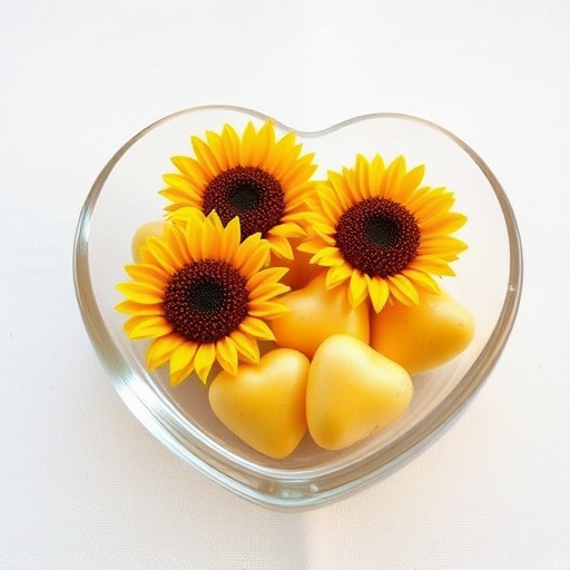 Sunflower hearts in a clear dish