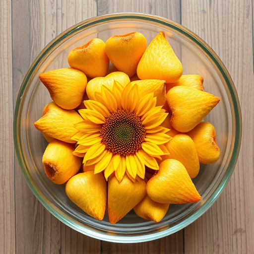 Sunflower hearts in a clear dish