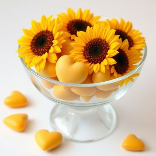 Sunflower hearts in a clear dish