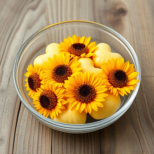 Sunflower hearts in a clear dish