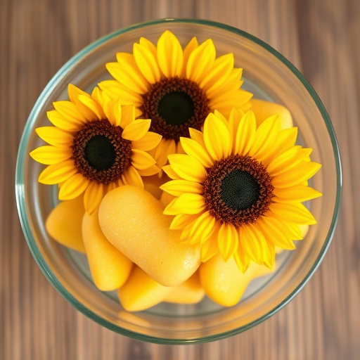 Sunflower hearts in a clear dish
