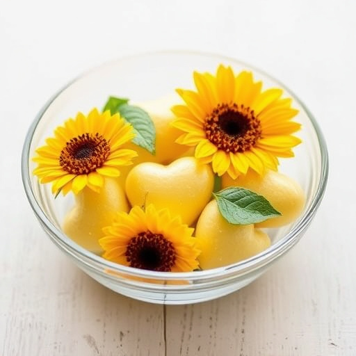 Sunflower hearts in a clear dish